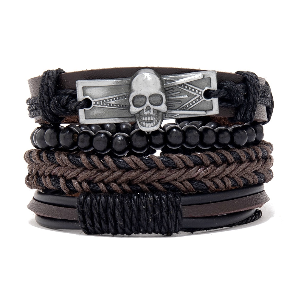 set di combinazioni di braccialetti intrecciati da uomo accessori in lega gioielli fai da te del 2025 a $15.99 –P7