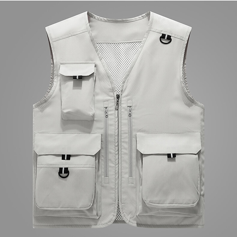 Per uomo Gilet da pesca Gilet / gilet da escursionismo Gilet / Gilet Superiore Esterno Portatile Ultra leggero (UL) Traspirante Leggero Grigio beige Nero Giallo Caccia Pesca Spiaggia del 2025 a $36.99 –P7