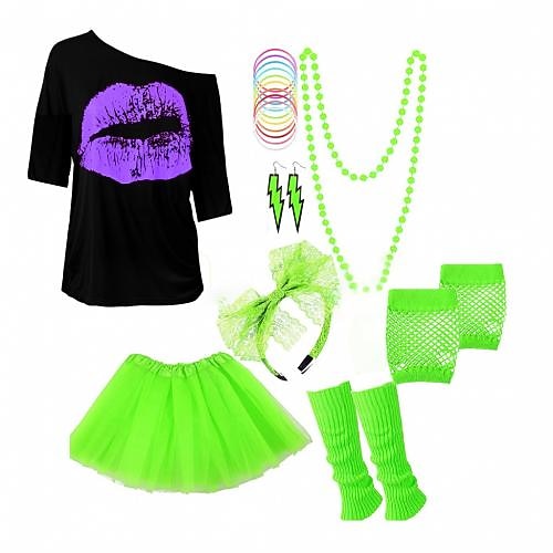 Retro Antiguo Años 80 Hip hop T-Shirt Conjunto de accesorios Disfraz Mujer Desfile del orgullo Mes del Orgullo Adulto Faldas 1 Collar Chalecos Primavera verano Todas las Temporadas 2025 - $34.99 –P10