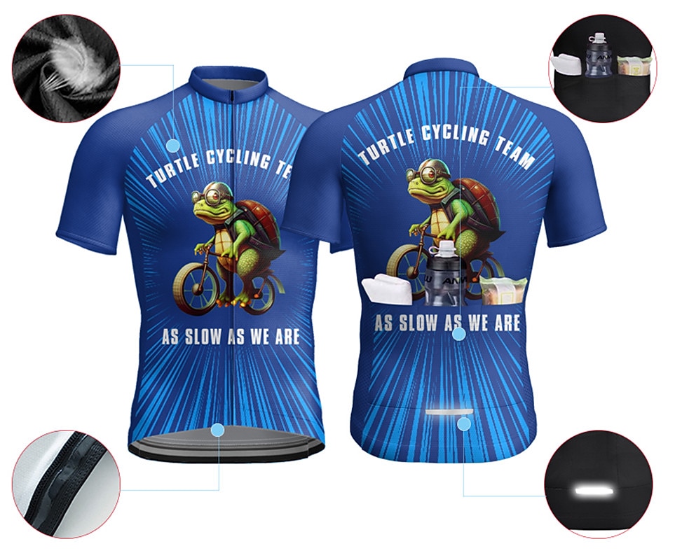 Men's Cycling Jersey Graphic Letter & Number Funny Short Sleeve Bike Jersey Top with 3 Rear Pockets Mountain Bike MTB Road Bike Cycling Quick Dry Reflective Strips Back Pocket Moisture Wicking Sports 2025 - $29.99 –P3