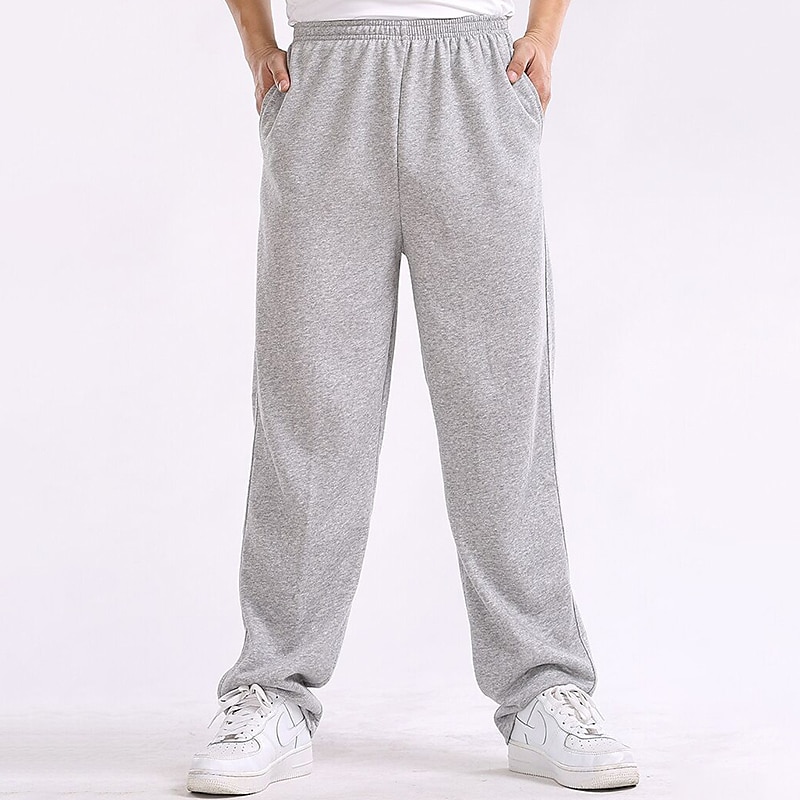 Men's Fleece Pants Sweatpants Joggers Trousers Straight Leg Sweatpants Pocket Plain Comfort Breathable Outdoor Daily Going out Fashion Streetwear Black Wine 2025 - $17.99 –P3