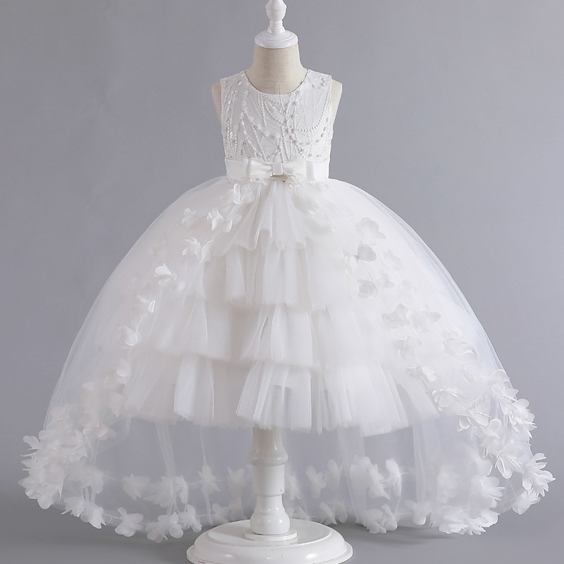 kinderkleidung Mädchen Blumenmädchen Kleid Party Kleid Feste Farbe Ärmellos Formal Leistung Hochzeit Gitter Elegant Prinzessin Schön Polyester Maxi abendkleider Blumenmädchenkleid Frühling Herbst 2025 - $42.99 –P3
