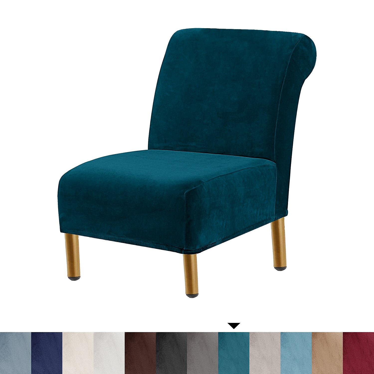Housse de chaise d'appoint sans accoudoirs en velours pour salon, housse de protection de chaise avec fond élastique, lavable en machine de 2025 ? $25.99 –P10