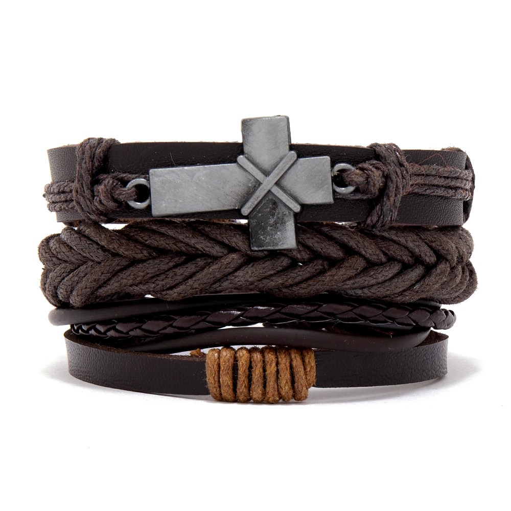 set di combinazioni di braccialetti intrecciati da uomo accessori in lega gioielli fai da te del 2025 a $15.99 –P8