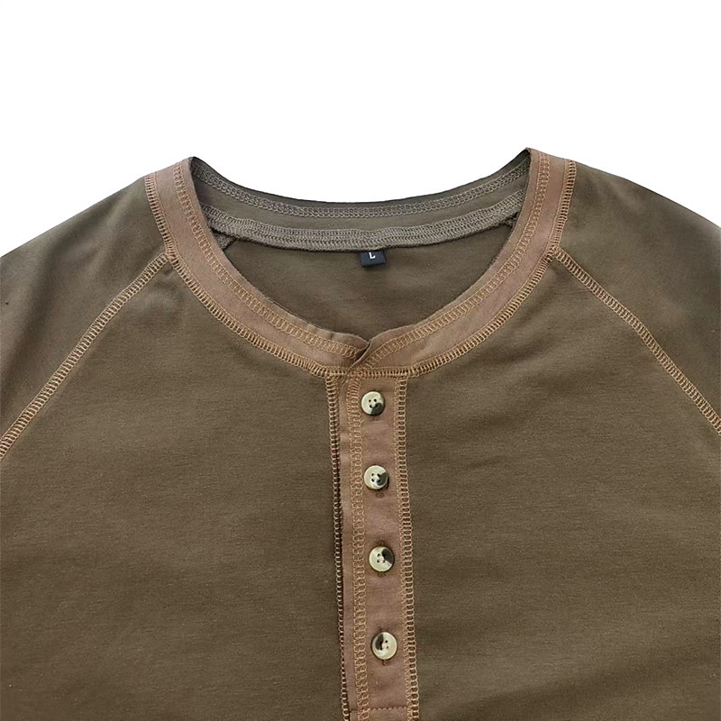 Herr Henleytröja T-tröja Långärmad tröja Slät Henley Gata Semester Långärmad Button-Down Kläder Designer Grundläggande Modernt Modernt 2025 - $22.99 –P4
