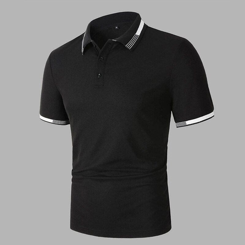Herren Poloshirt Golfhemd Strasse Casual Klassisch Kurzarm Modisch Basic Farbblock Taste Sommer Regular Fit Grasgrün Hellhimmelblau Schwarz Weiß Rosa Perlenrosa Poloshirt 2025 - $17.99 –P13