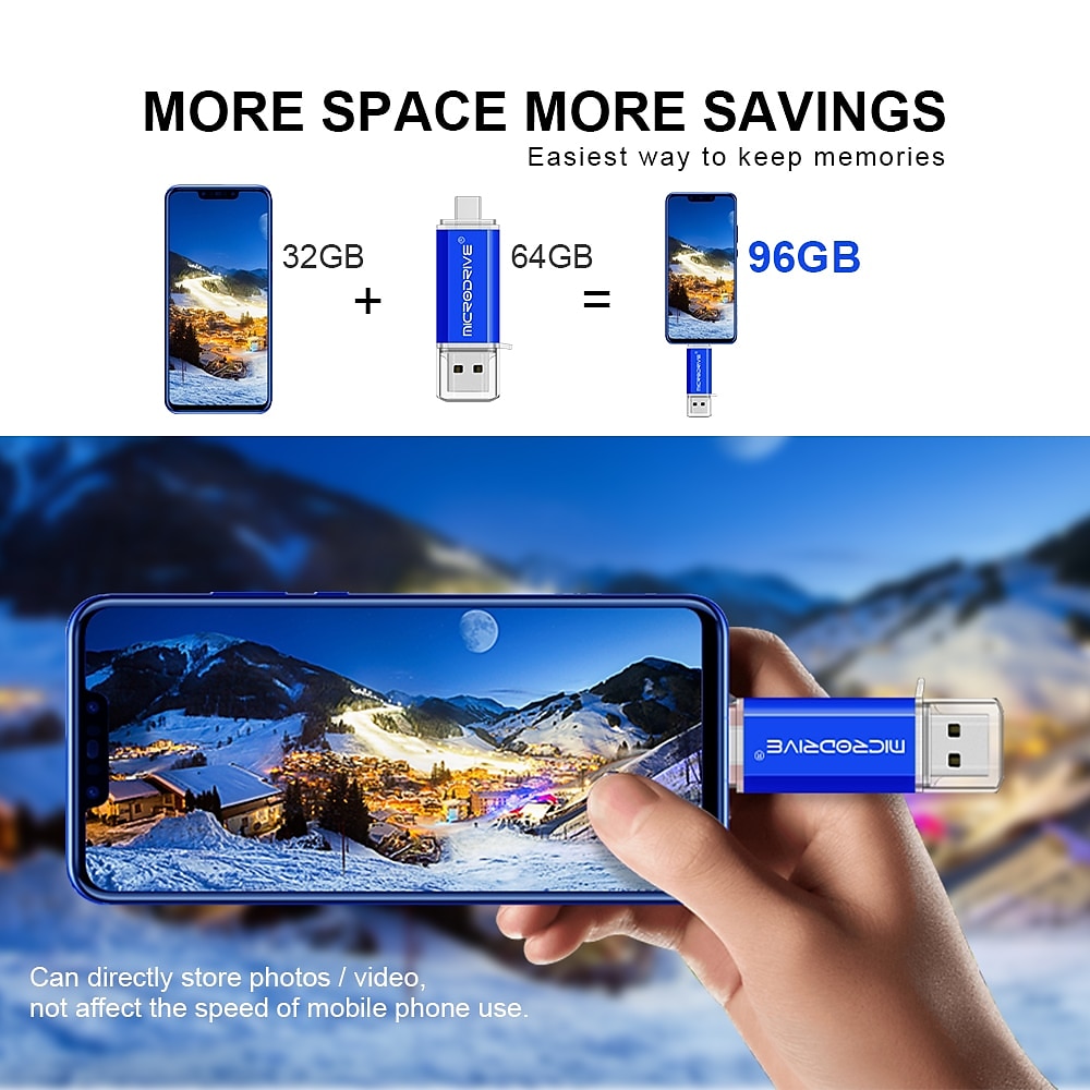2025年 マイクロドライブ 32 ギガバイト 64 ギガバイト 128 ギガバイト usb フラッシュ ドライブ otg タイプ c 高速ラップトップ コレクション – $15.99 –P2