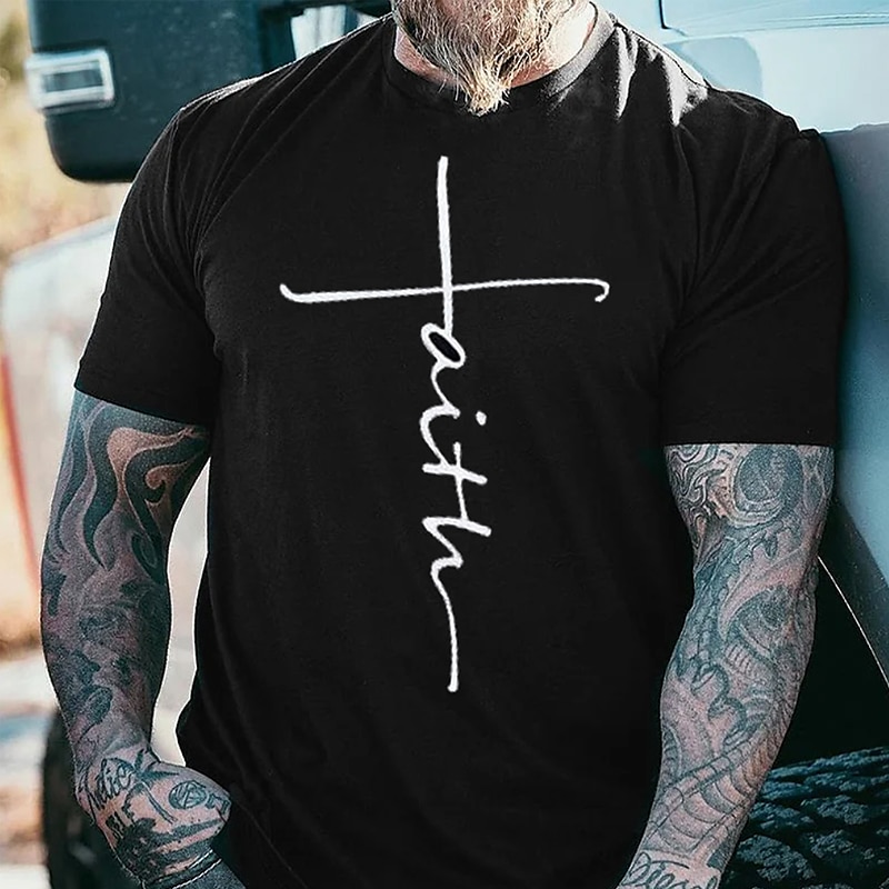 Men's Plus Size Big Tall T shirt Tee Tee Crewneck Black Short Sleeves Outdoor Going out Sports Tops Print Graphic Clothing Apparel Cotton Blend Vintage Streetwear Stylish 2025 - $12.99 –P1