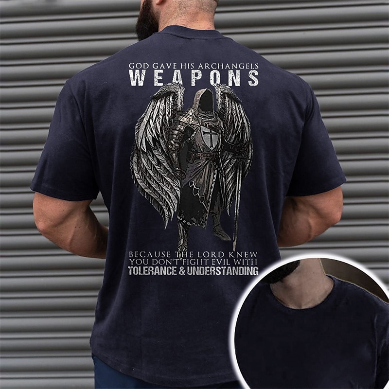 Men's Templar Cross Graphic Prints Old People T Shirt Graphic Tee Cotton Short Sleeves Graphic Shirt Black Navy Blue Green Comfortable Tee Vacation Street Fashion Designer Clothing 2025 - $15.99 –P2