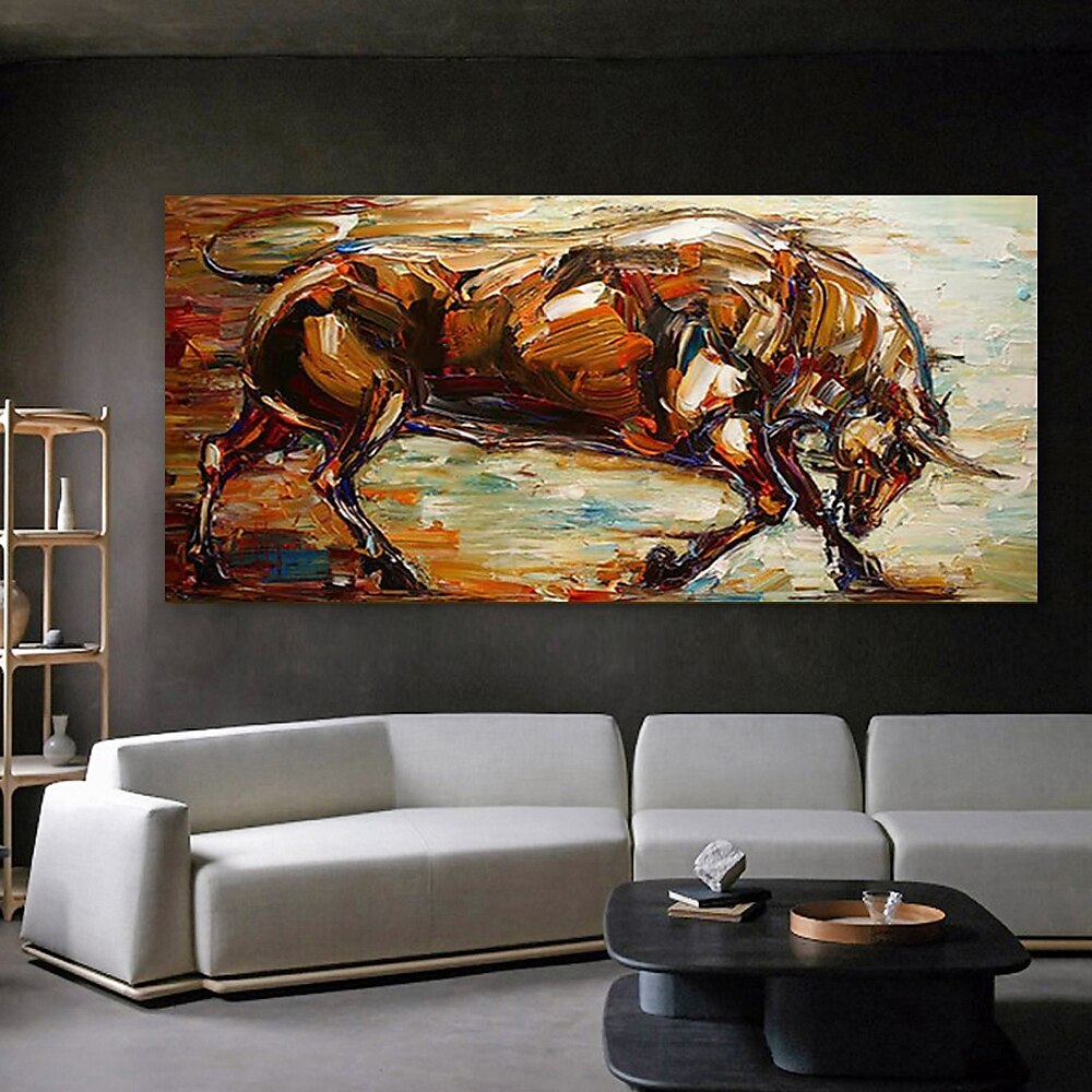 Oil Painting Hand Painted Horizontal Panoramic Animals Modern Rolled Canvas (No Frame) 2025 - $65.99 –P3