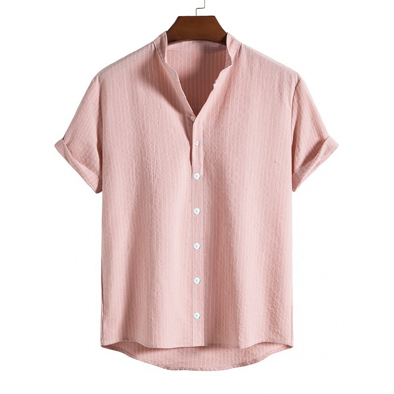 Per uomo Camicia con colletto cinese Camicia con colletto alla coreana Camicia Estiva Camicia casual Camicia da Spiaggia Camicie a righe A righe Vacanza Streetwear Nero Bianco Giallo Verde chiaro del 2025 a $21.99 –P2