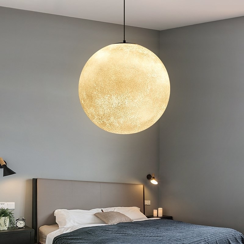 lampada a sospensione a led 15cm lampadario a luce di luna camera da letto in stile nordico planet ball studio e ristorante utensili lampada a luce di luna internet celebrità ins lampade del 2026 a $99.59 –P7