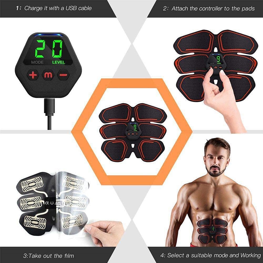 usb abs stimulator spier toner vrouwen mannen armen benen shaper trainer toner abdominale trainingsriem 2025 - $46.99 –P5