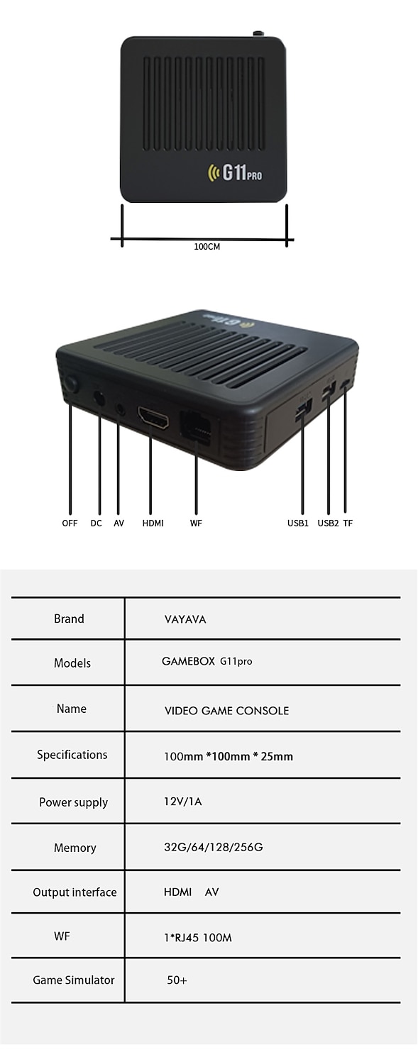 AMPOWN G11 Pro 4K HD 3D GameBox Video game console 64G 128G 256G game sopa 2.4G tablet GamePad support PSP GBC GBA N64 40000 games,Birthday Party Valentine's Day Gifts for Friends and 2026 - $98.99 –P17