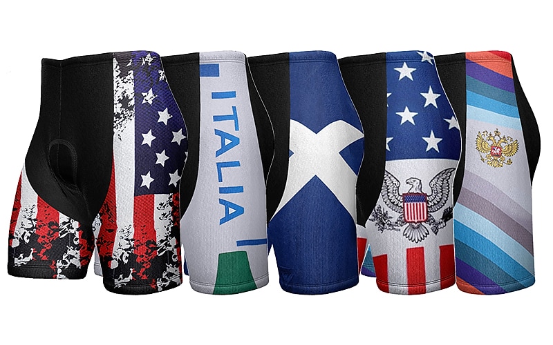 Herren Radunterhose Radhose Fahhrad Gepolsterte Shorts / Gämse Unten MTB Mountain Rennrad Sport Graphic Nationalflagge 3D-Pad Radfahren Atmungsaktiv Schnelltrocknend Rot Blau Polyester Spandex 2025 - $25.99 –P1