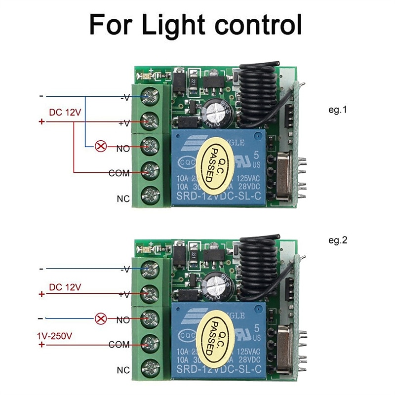 2025年 rf ワイヤレスリモコンスイッチリレー 433mhz dc 12v 1ch 受信機モジュール学習コード送信機リモート  コレクション – $19.99 –P8