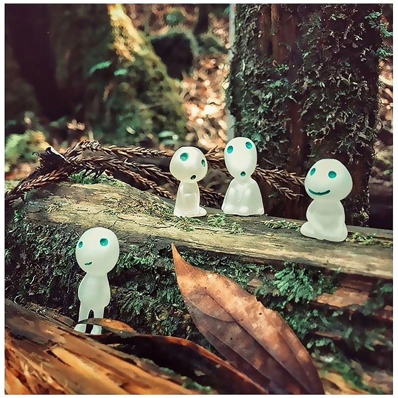 10 stk mini lysende tre alver ånd prinsesse mononoke mikro landskap figur ornament glødende miniatyr hagearbeid pottedekor 2026 - $12.49 –P3