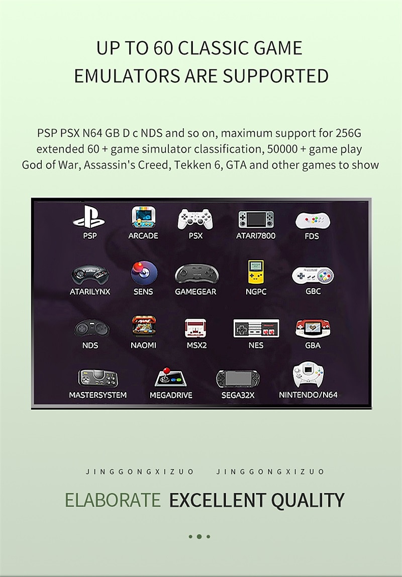 AMPOWN G11 Pro 4K HD 3D GameBox Video game console 64G 128G 256G game sopa 2.4G tablet GamePad support PSP GBC GBA N64 40000 games,Birthday Party Valentine's Day Gifts for Friends and 2026 - $98.99 –P6