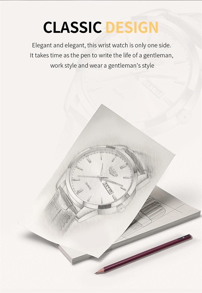 Men Quartz Watch Luxury Business Wristwatch Analog Luminous Calendar Date Week Waterproof PU Leather Watch 2025 - $22.99 –P6