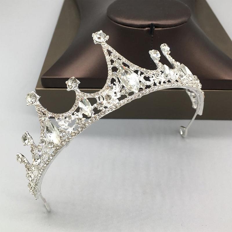 ezüst tiara és korona nőknek kristály királynő koronák strasszos hercegnő tiara lányoknak menyasszony esküvői haj kiegészítők menyasszonyi születésnapi partira bál halloween cos-play jelmez karácsony 2025 - $15.49 –P3
