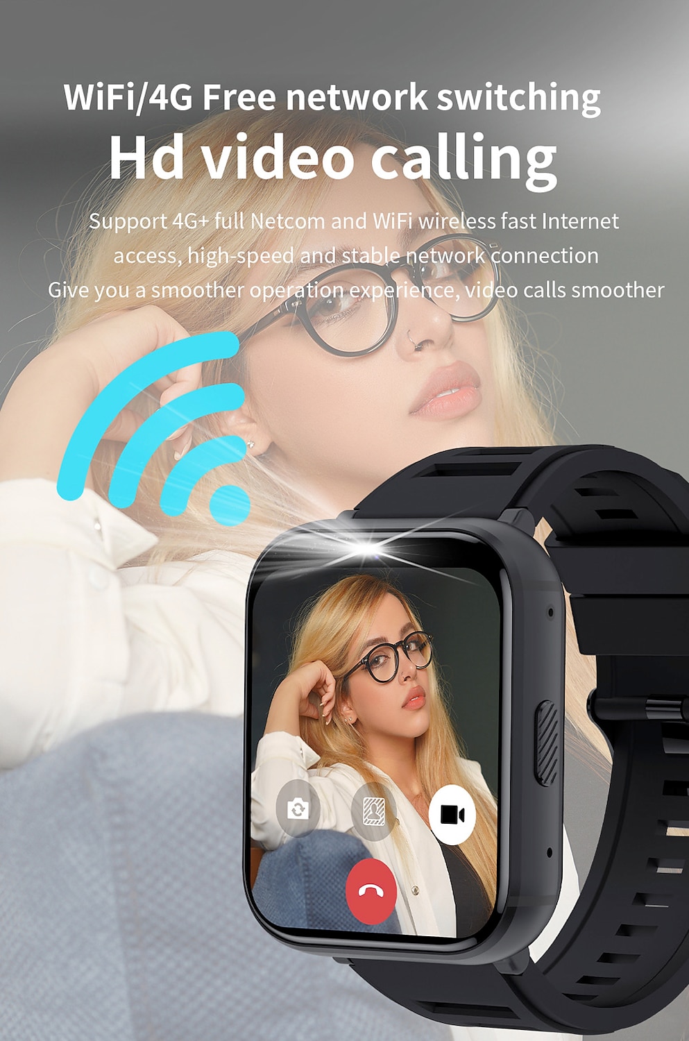 696 PG668 Smart Watch 2.08 inch 4G LTE Cellular Smartwatch Phone Bluetooth 4G Pedometer Activity Tracker Heart Rate Monitor Compatible with Android iOS Women Men GPS Hands-Free Calls Media Control IP 2025 - $227.59 –P6