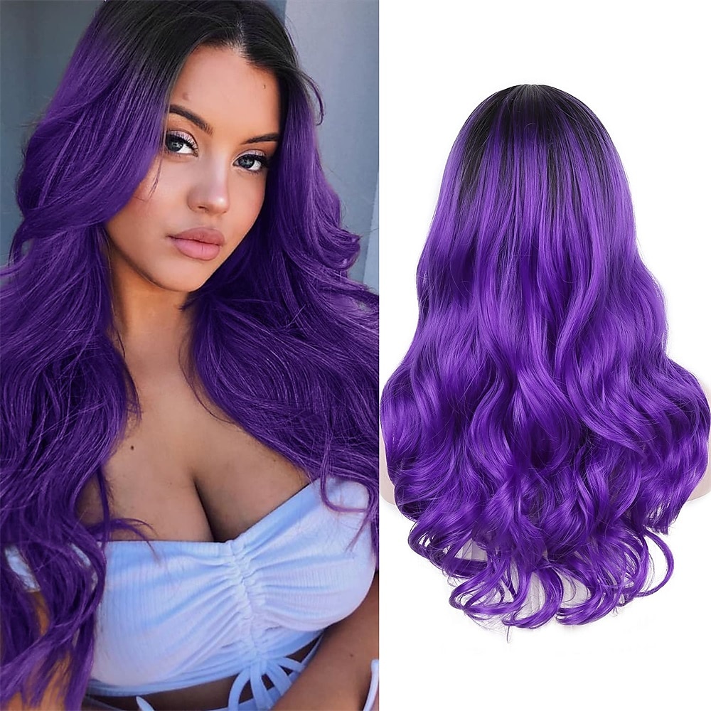 Perruques Ombre Aimante Vert Bleu Longues Bouclées Wavy Perruque Teal Blue Partir sur le Côté 2 Tons Racines Foncées Perruques de Fête Quotidienne Cosplay pour Femmes Perruques d'Halloween de 2025 ? $31.99 –P5