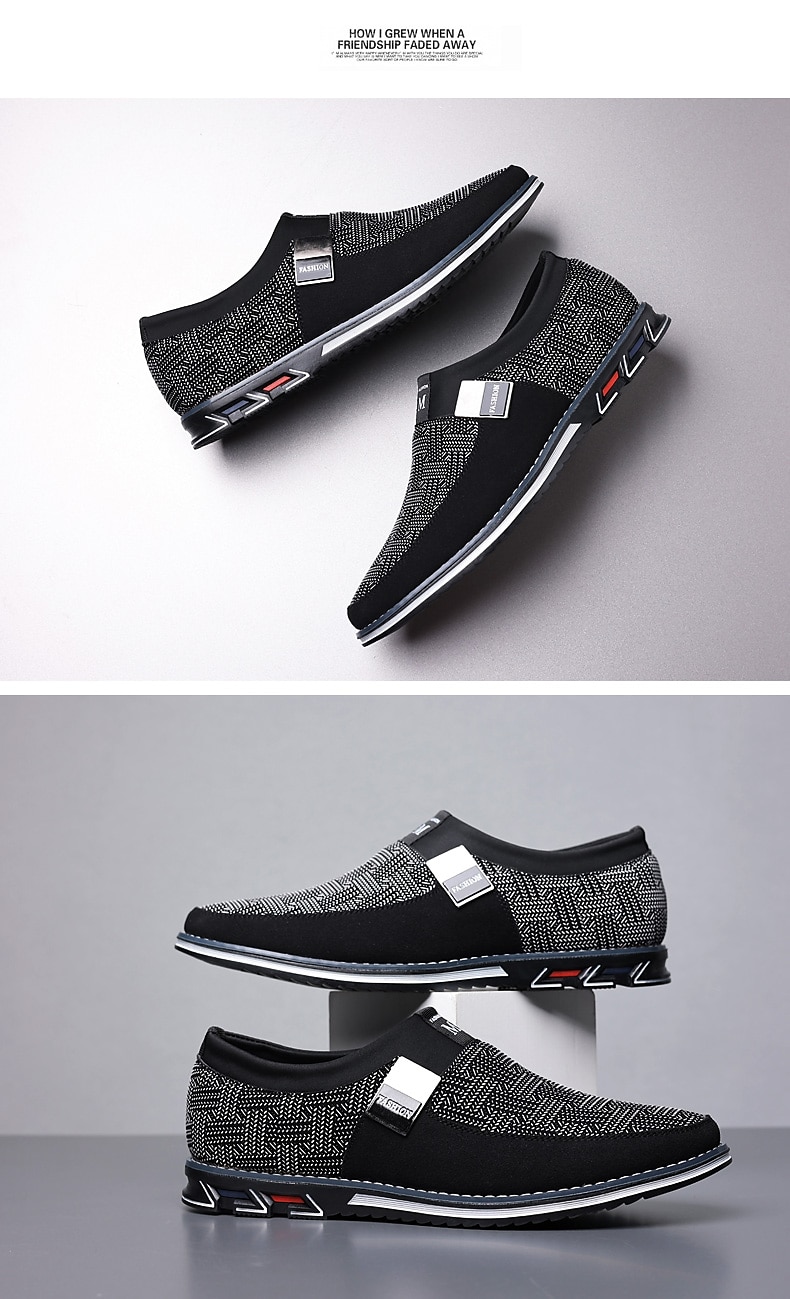 mocasini casual pentru bărbați – pantofi respirabili cu model negru și gri, cu cataramă metalică, confortabili și ușori pentru purtarea de zi cu zi 2025 - $46.99 –P8
