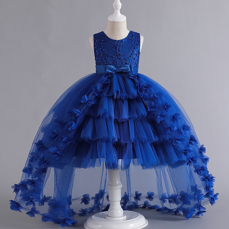 kinderkleidung Mädchen Blumenmädchen Kleid Party Kleid Feste Farbe Ärmellos Formal Leistung Hochzeit Gitter Elegant Prinzessin Schön Polyester Maxi abendkleider Blumenmädchenkleid Frühling Herbst 2025 - $42.99 –P7