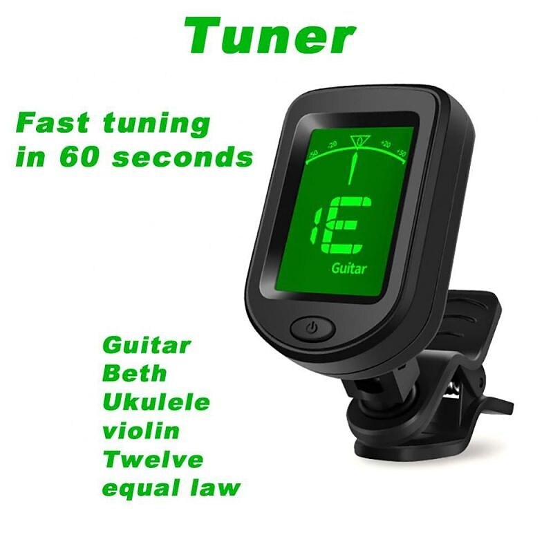 Guitar Tuner Digital Clip-On Tone Tuner for Electric Urikri Bass Violin Universal 360 Degree Rotatable Sensitive Built-in Batter 2025 - $12.99 –P1