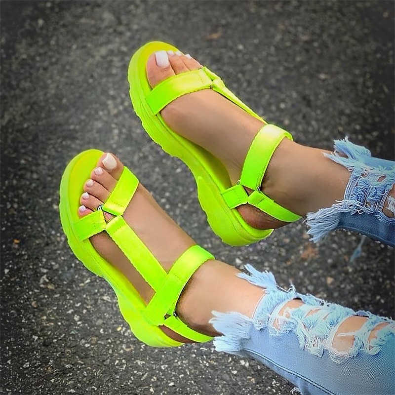 Women's Neon Multicolor Strap Sandals with Cushioned Soles – Trendy and Comfortable for Summer Adventures 2025 - HUF 8649 –P2