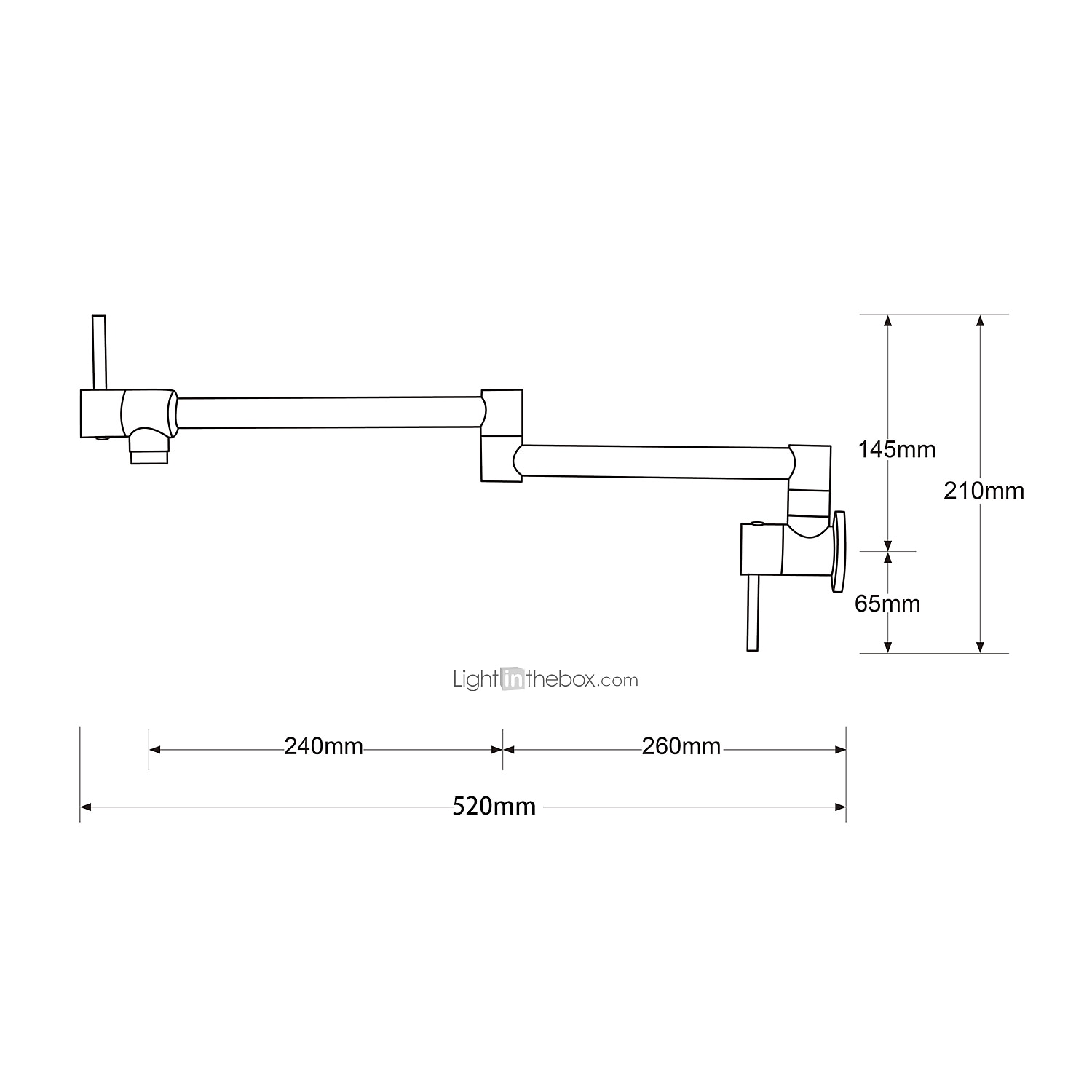 Küchenarmatur, an der Wand montierter Topffüller, zwei Griffe, ein Loch, verchromt / ölgeriebene Bronze / Nickel, gebürsteter, faltbarer Topffüller, an der Wand montierte, moderne Küchenarmaturen, 2025 - $153.99 –P1