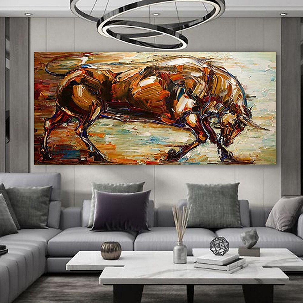 Oil Painting Hand Painted Horizontal Panoramic Animals Modern Rolled Canvas (No Frame) 2025 - $65.99 –P4