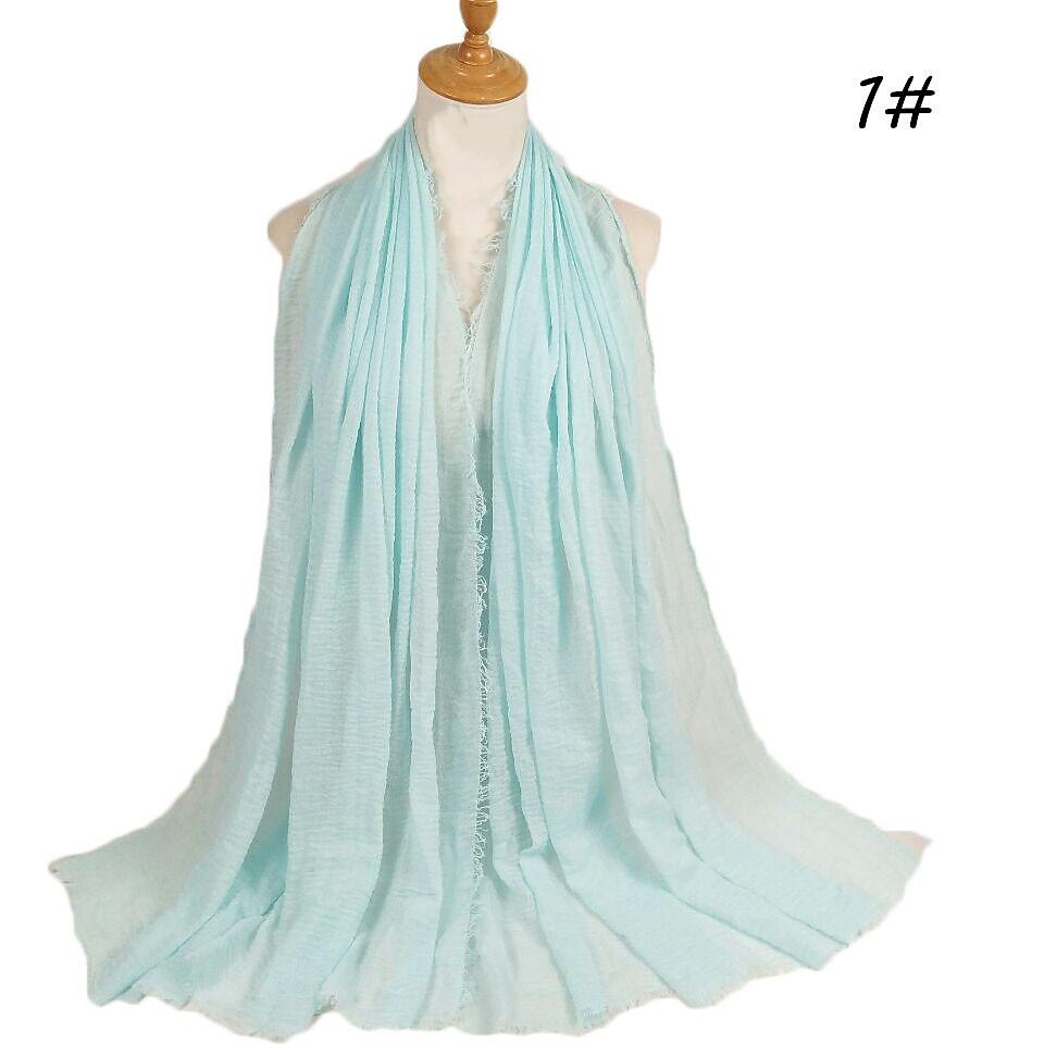 muszlim hidzsáb fejfedő egyszínű buborékos sifon sál nőknek divatos puha hidzsáb hosszú sál betakaró sálak 175*70cm 2025 - $13.99 –P17