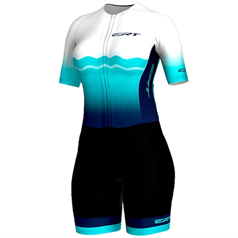 Naisten Triathlon Tri -puku Lyhythihainen triatlon Hopea Vaalean keltainen Tumman harmaa Kuvitettu Pyörä Lycra Urheilu Kuvitettu Vaatetus 2025 - $46.99 –P3