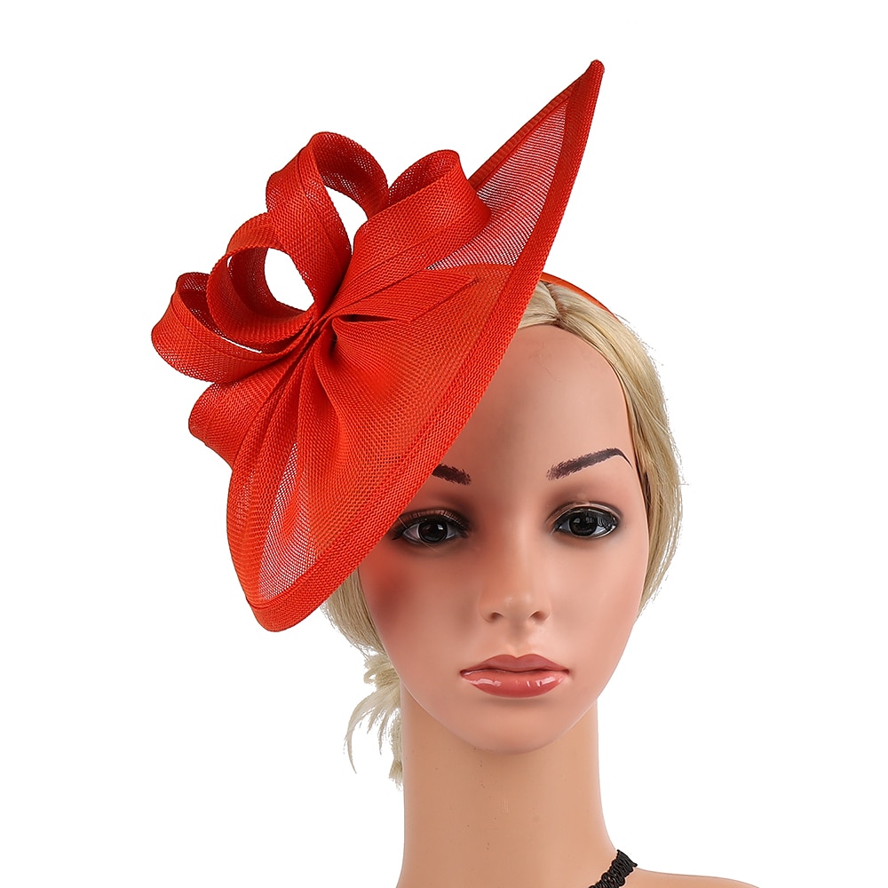 Fascinadores Chapéus Chapéu Sinamay Poliéster / Poliamida Chapéu-coco / Cloche Chapéu Fedora Chapéu Véu Festa / Noite Feriado Kentucky Derby Corrida de cavalos Dia da Mulher Estilo vintage Glamorouso de 2025 por $22.99 –P3