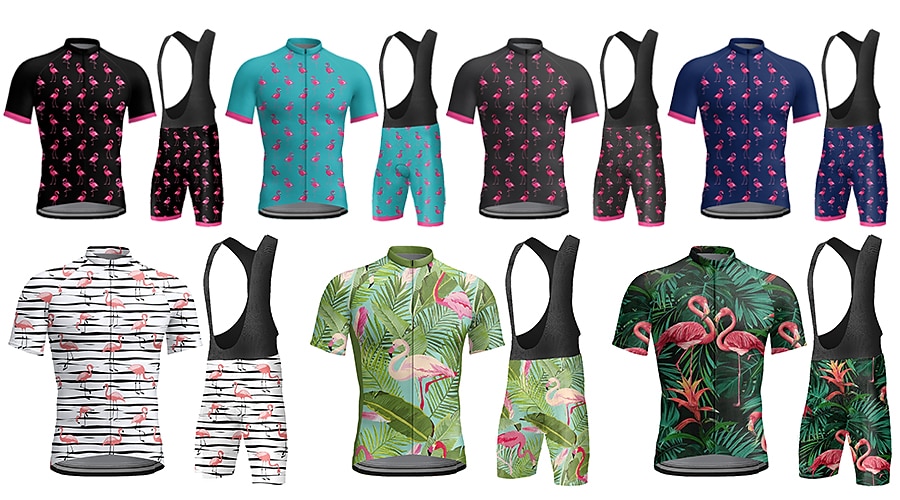 Муж. Велокофты и велошорты-комбинезоны С короткими рукавами Горные велосипеды Шоссейные велосипеды Темно-серый Черный Белый Графика Фламинго Велоспорт 3D-панель Быстровысыхающий Дышащий Спандекс 2025 - $45.99 –P1