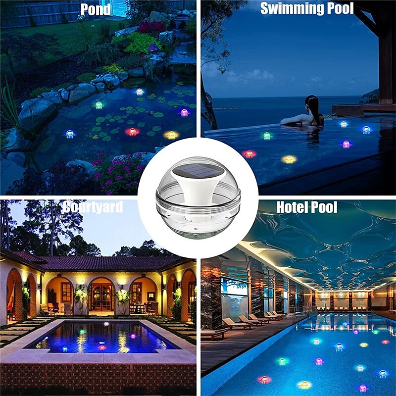 Outdoor Solar Water Drift Lamp LED Floating Lights IP65 Waterproof For Swimming Pool Light Submersible LED Lights Garden Pool Pond Fountain Colorful Lighting 1X 2X 2025 - $18.99 –P7