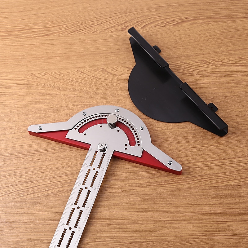 Woodworker Edge Rule Stainless Steel Square Edge Ruler Woodworking Compass And Protractor Set, Multi-function Angle Measure Tool With Wall Hanging Storage Rack 2024 - $15.99 –P3