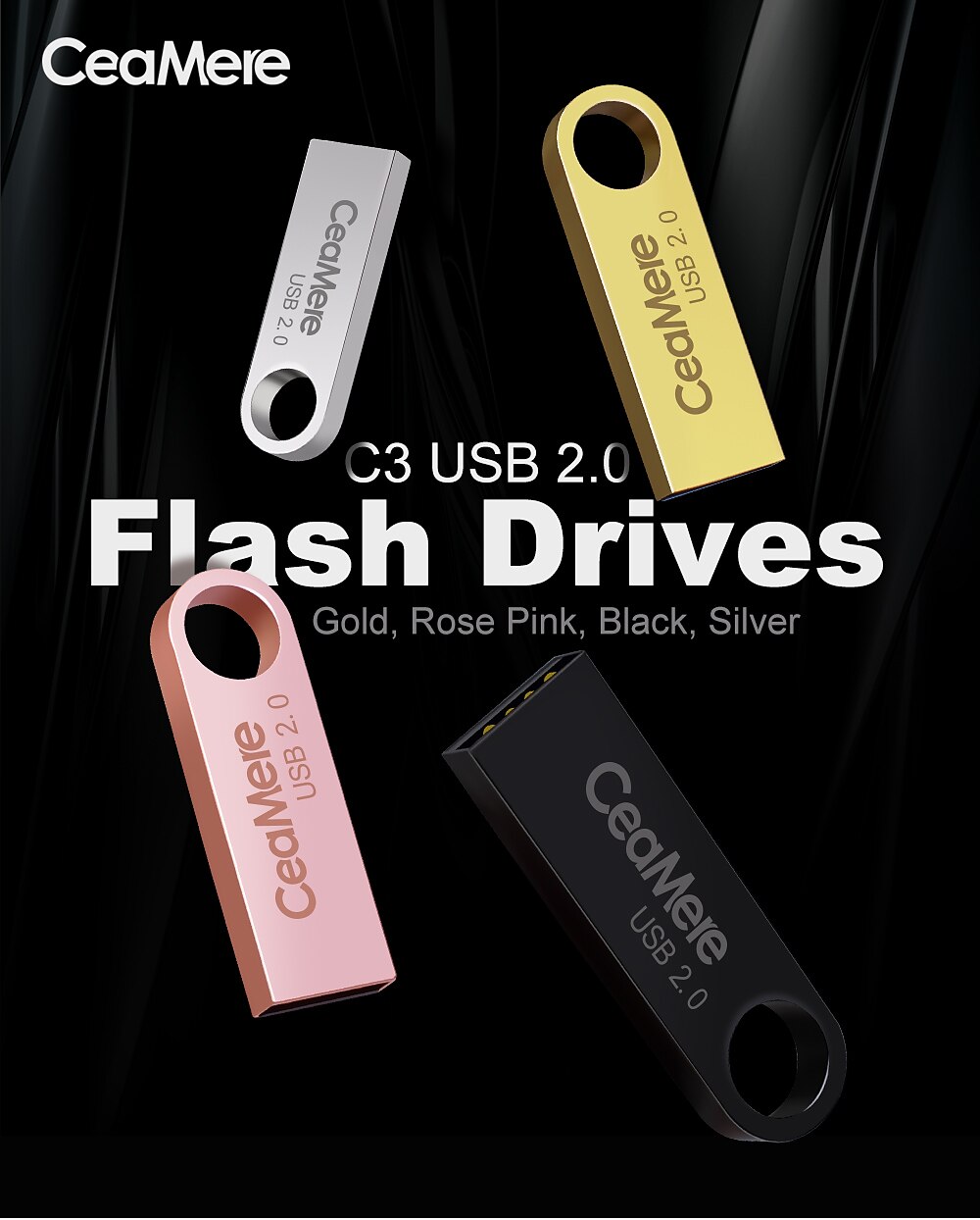 Ceamere C3 Usb Flash Drive 16gb Pen Drive Pendrive Usb 2.0 Flash Drive Memory Stick For Computer Mac with keychain 2025 - $11.99 –P1