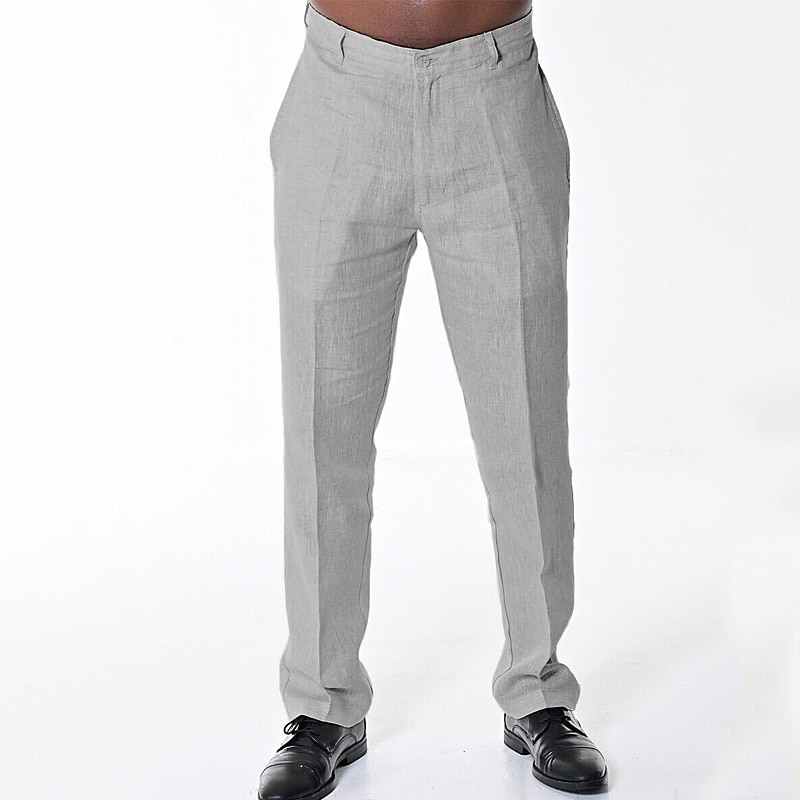Pánské Oblekové Plátěné kalhoty Kalhoty Letní kalhoty Plážové kalhoty Bez vzoru Pohodlné Prodyšné Venkovní Denní Streetwear stylové Na běžné nošení Černá Bílá Neelastické 2025 - $27.99 –P10