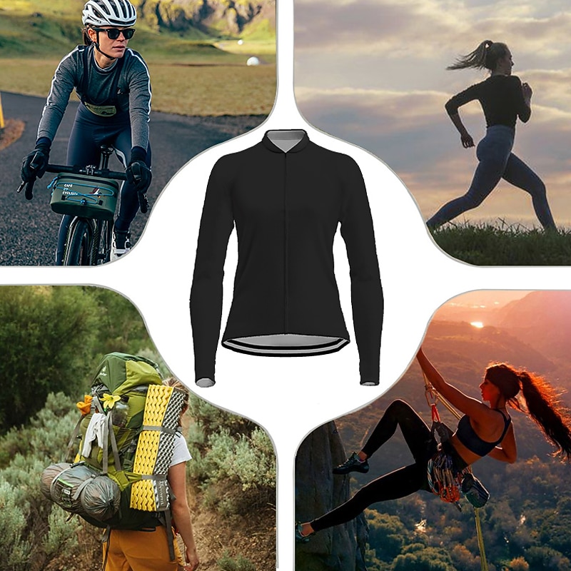 Dam Cykeltröja Grafisk Långärmad Cykel Tröja Överdelar med 3 bakfickor Bergscykling Vägcykling Snabb tork Reflexremsa Bakficka Fuktabsorberande sporter Violett Rosa Blå Kläder 2025 - $32.99 –P5