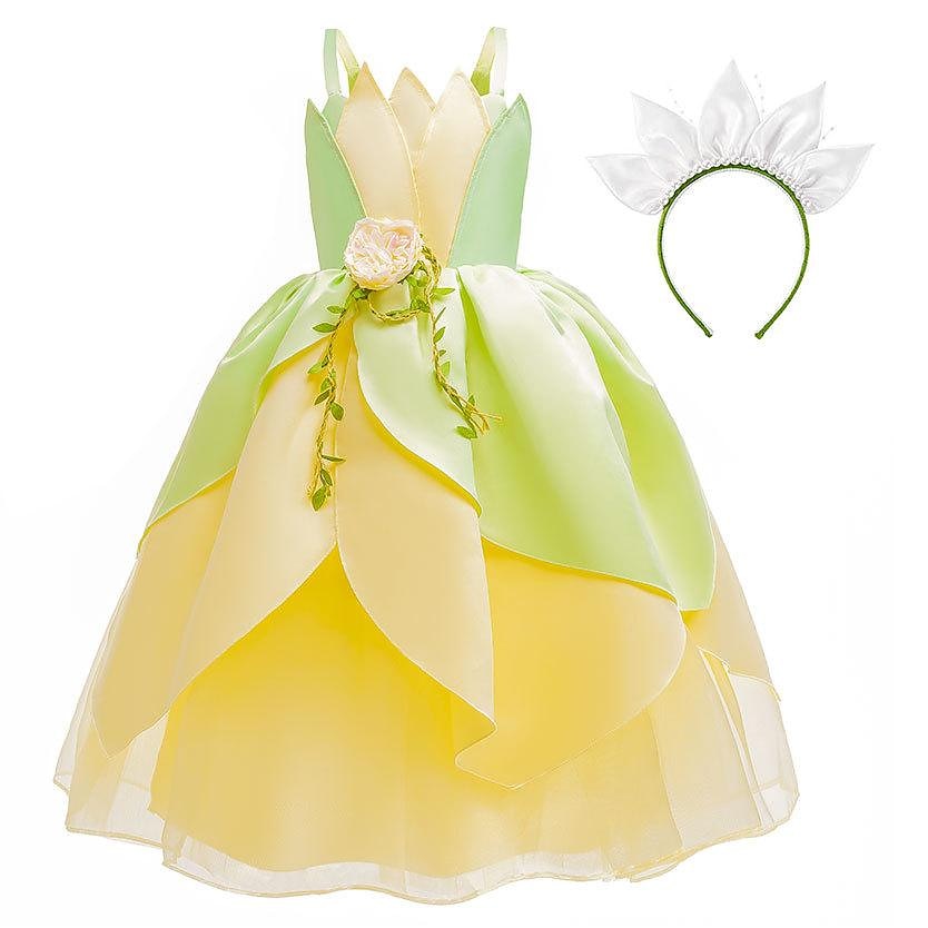Tinker Bell DinBasme Prințesă Tiana Rochie de fete cu flori Costum de petrecere tematică Rochii din tul Activ Dulce Film Cosplay for Fete Pentru copii Nuntă Invitat la nunta 2025 - $20.99 –P1