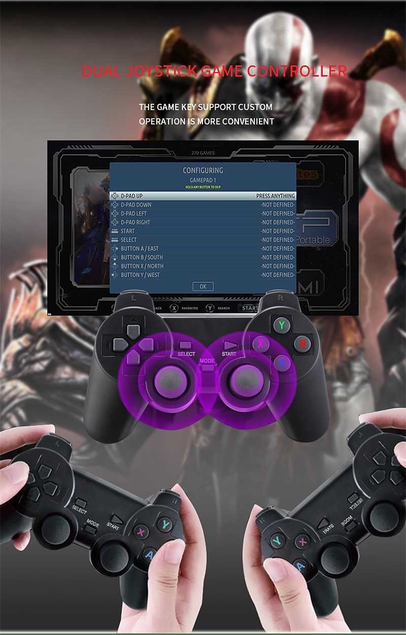 AMPOWN G11 Pro 4K HD 3D GameBox Video game console 64G 128G 256G game sopa 2.4G tablet GamePad support PSP GBC GBA N64 40000 games,Birthday Party Valentine's Day Gifts for Friends and 2026 - $98.99 –P7