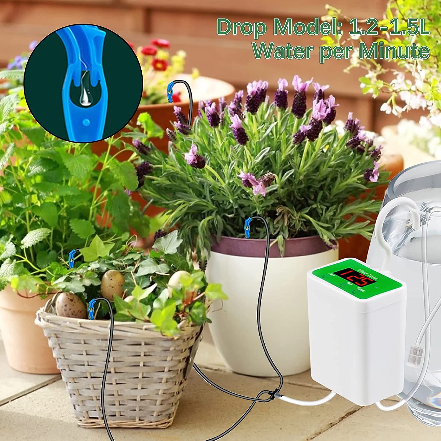 Automatic Watering System USB Power Automatic Drip Irrigation Kit 8 Drop Arrow Holiday Plant Watering Devices for Indoor Potted Plants LED Display DIY Automatic Plant Waterer Gift for Gardening Lovers 2025 - $38.99 –P12