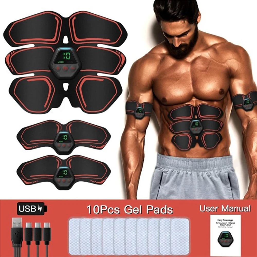usb abs stimulator spier toner vrouwen mannen armen benen shaper trainer toner abdominale trainingsriem 2025 - $46.99 –P8