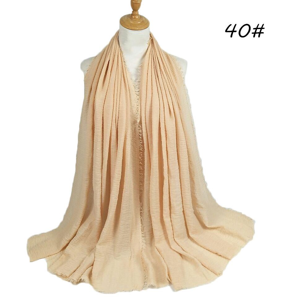 muszlim hidzsáb fejfedő egyszínű buborékos sifon sál nőknek divatos puha hidzsáb hosszú sál betakaró sálak 175*70cm 2025 - $13.99 –P14