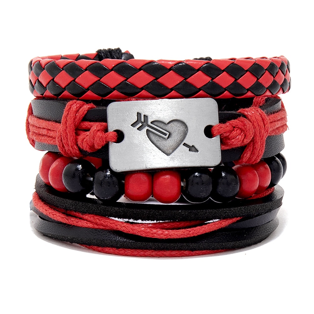 set di combinazioni di braccialetti intrecciati da uomo accessori in lega gioielli fai da te del 2025 a $15.99 –P10