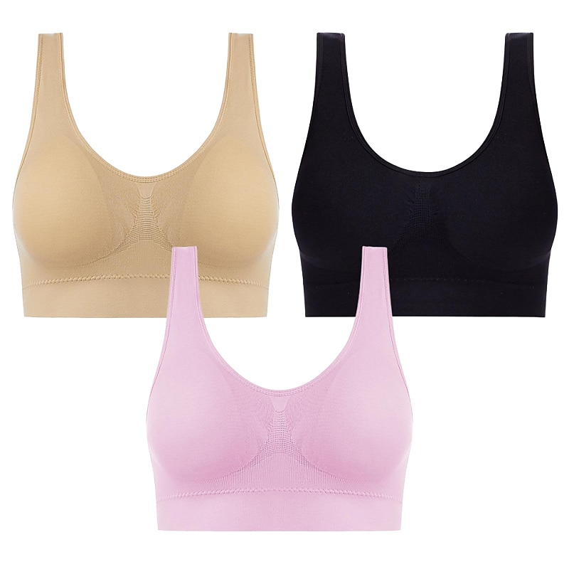 Women's Sports Bra High Support Removable Pad Wireless Solid Color Black White Yoga Fitness Gym Workout Bra Top Sport Activewear High Impact Breathable Quick Dry Stretchy Slim 2025 - $17.99 –P10