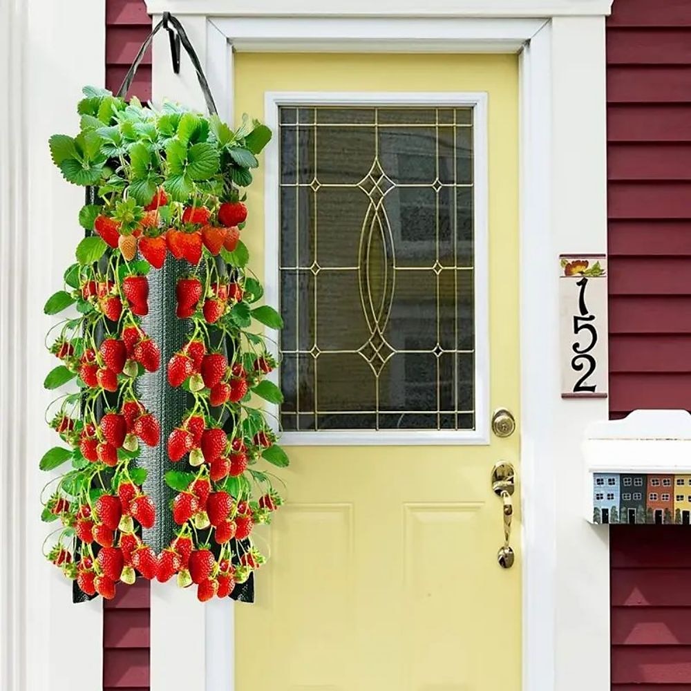 bolsa de cultivo de fresa colgante, bolsa de cultivo de fresa con 8 agujeros para tomate de fresa y pimiento bolsa de cultivo de tomate al revés, bolsa de cultivo de verduras, suministros de jardinería 2025 - $8.99 –P1