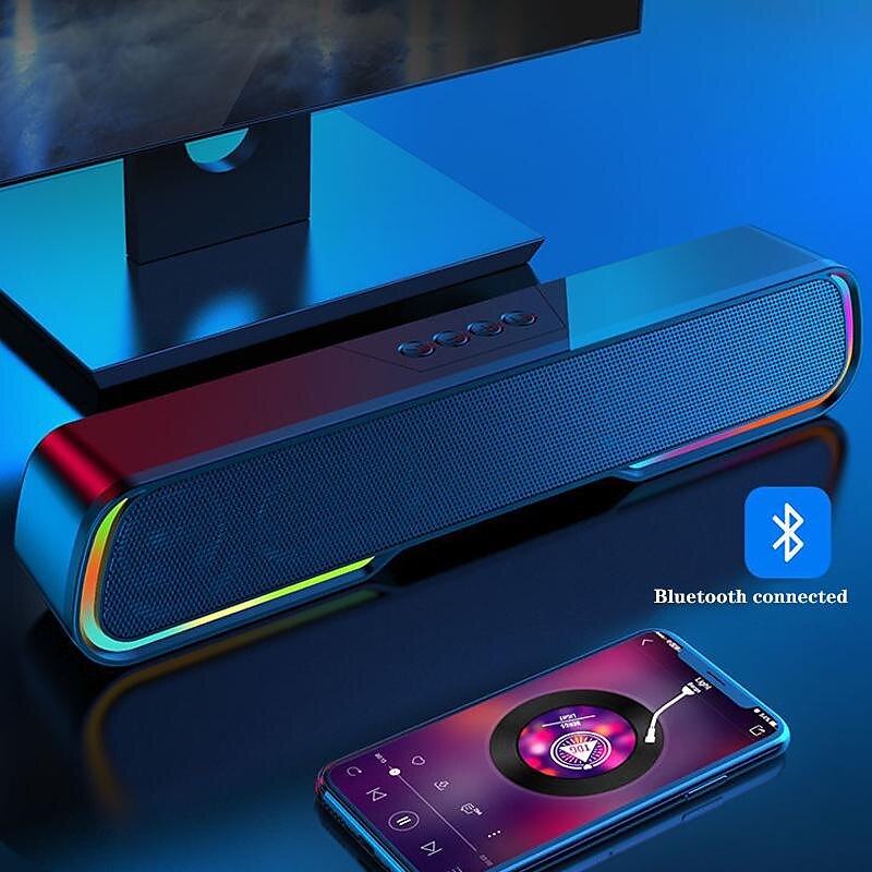 rgb светоизлучающий мини-настольный длинный портативный саундбар сабвуфер высокой мощности ПК ретро полнодиапазонный bluetooth-динамики сом для дома 2025 - $54.99 –P11